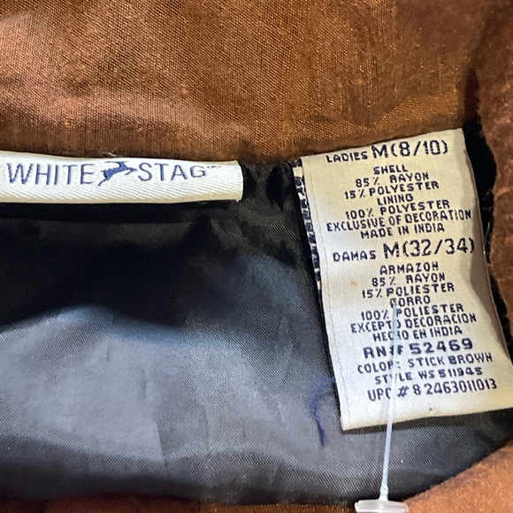 White Stag Floral Embroidery Lightweight Jacket Brown Size Medium - Picture 8 of 9